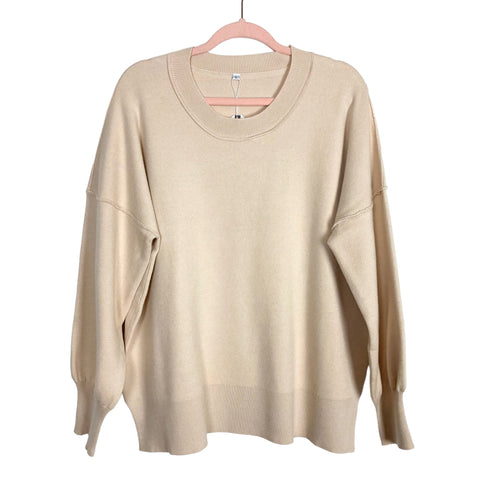 Saukole Cream Exposed Seams Sweater NWT- Size L