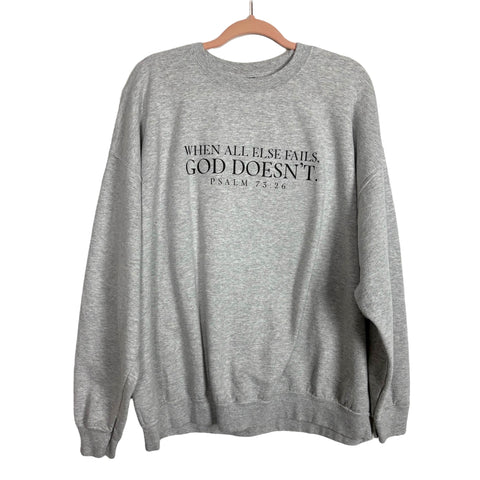 Gildan Light Heathered Grey Psalm 73:26 Crewneck Sweatshirt - Size 2XL