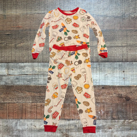 Mudpie Christmas Cookies and Milk Two Piece Pajamas- Size 3T (we have matching footie outfit)