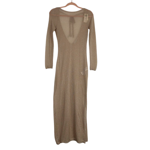 Abercrombie & Fitch Metallic Gold Sheer Dress NWT- Size XS (see notes)