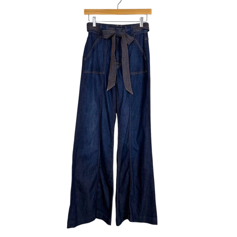 7 For All Mankind Belted Wide Leg Jeans NWT - Size 24 (Inseam 31.5")