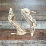 Manolo Blahnik White Patent Leather Laser Cutout Heels- Size 36 (see notes)