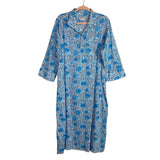 Holly Shae White and Blue Hydrangeas Print Side Slits Dress- Size XL/XXL