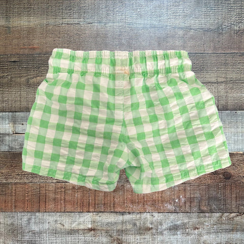 Cat & Jack Green Gingham Swim Trunks- Size 18M (see notes)