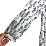 Saule Parc White Floral Button Up Lined Dress- Size M