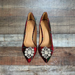 Lauren Lorraine Red Plaid Giselle Heels - Size 9.5
