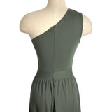 BTFBM Olive One Shoulder with Cut Out and Side Slit Maxi Dress- Size S