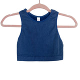 Xhilaration Blue Ribbed Back Cutout Sports Bra- Size XS