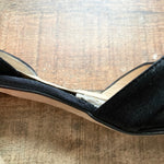 Manolo Blahnik Black Satin Rhinestone Charm Slinback Heels- Size 39 (see notes)