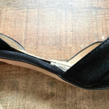 Manolo Blahnik Black Satin Rhinestone Charm Slinback Heels- Size 39 (see notes)