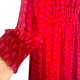 Kate Spade New York Silk Red Heart Print Belted Dress- Size 10