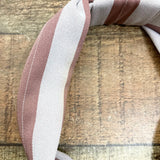 No Brand Mauve/Beige Striped Knotted Headband (see notes)