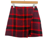 Abercrombie & Fitch Red and Black Plaid Flannel Skirt- Size 2