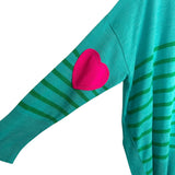 Mersea Teal/Green Stripe Top - Size OS