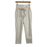 Lucy Paris Cream Paperbag Waist Faux Leather Pants- Size S (see notes, Inseam 27”)