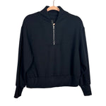 Interval Black Quarter Zip Sweatshirt - Size S