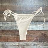 Four Three Seven White Bikini Bottom - Size M (See Notes)