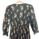 Christy Dawn Black Floral Organic Cotton V-Neck Dress- Size XS