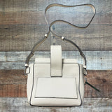 GANNI Cream with Green Marble Buckle Leather Micro Crossbody (see notes)
