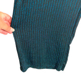 No Brand Black Teal Metallic Belted Jumpsuit- Size S