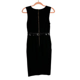 Dolce & Gabbana Vintage Black Wool Blend with Patent Detail Sleeveless Dress- Size 38 (Fits like a US XS)