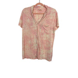 Soma Pink Marble Swirl Printed Pajama Short Set- Size L (sold as set)