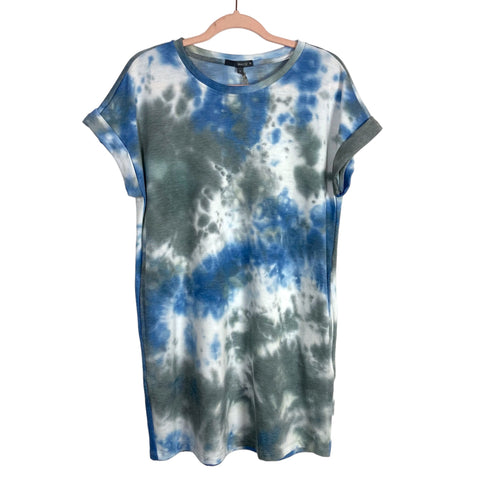 Matty M Denim Blue Tie Dye Roll Sleeve Dress NWT- Size S