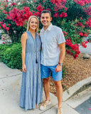 Lauren Conrad Navy/Blue Gingham with Tassel Tie Halter Maxi Dress- Size M (see notes, sold out online)