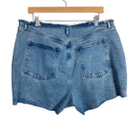 Good American Light Wash with Frayed Waistband and Hem Jean Shorts- Size 14/32