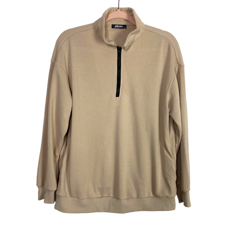 BTFBM Tan Quarter Zip Pullover- Size S