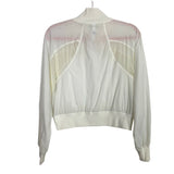 Lululemon White Slightly Sheer with Mesh Detail Zip Up Jacket- Size 4