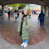 Peace Love World Green Quilted Long Puffer Jacket- Size XS