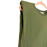 ZARA Olive Shoulder Padded Tank Top- Size L