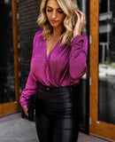Leith Fuchsia Geo Print Surplice Bodysuit- Size S (sold out online)