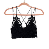 Free People One Black Lace Bralette Crop Top- Size ~S (no size tag, fits like a small)