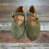 Madewell Green Suede Leather Buckle Ballet Flats- Size 9 (sold out online)