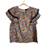 J Crew Made with Liberty Fabric Floral Split Hem Top- Size 2X (sold out online)