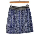 Cabi Tweed Blue and Black Faux Front Pocket Skirt- Size 2