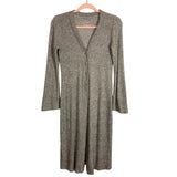 Elegantees Gray Ribbed Button Front Long Cardigan- Size XS (we have matching lounge pants)