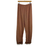 No Brand Pink Shimmer Two Piece Feather Trim Pants Set- Size L (sold as a set)