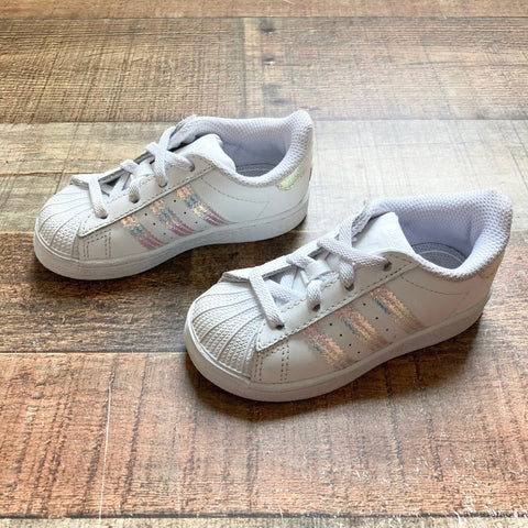 Adidas Ortholite White Iridescent Leather Sneakers- Size 7