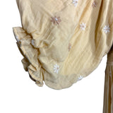 Free People Cream Smocked Bodice Embroidered Floral Dress- Size S (sold out online)