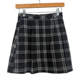 DIVIDED H&M Black and White Plaid Button Front Skirt- Size 2