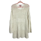 Show Me Your Mumu Ivory Chunky Open Knit Crochet Long Sleeve Cover Up- Size S