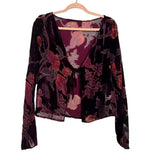 MOTEL Deep Plum Velvet Tie Front Cardigan- Size ~M (sold out online, no size tag-fits like M)