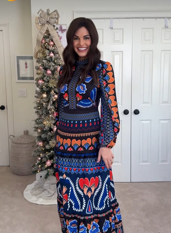 Vestique Black Patterned Dress - Size S (sold out online)