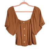 Rylee + Cru Faux Button Front Top- Size M