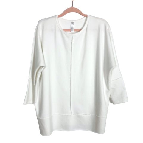 Spanx White Exposed Seams Sweatshirt- Size M (see notes)