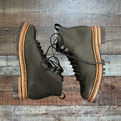 FEIT Black Lined Chunky Boots- Size 36