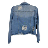 I & M Jeans Distressed Light Wash Denim Jacket - Size M